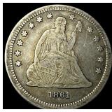 1861 Seated Liberty Quarter HIGH GRADE