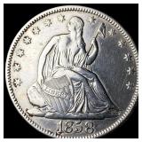 1858 Silver Half Dollar (Seated Liberty) CLOSELY U