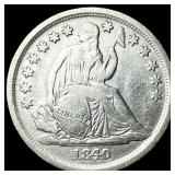 1840-O Silver Seated Liberty Dime CLOSELY UNCIRCUL