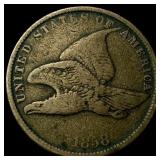 1858 Copper-Nickel Flying Eagle Cent LIGHTLY CIRCU