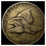 1858 Copper-Nickel Flying Eagle Cent LIGHTLY CIRCU
