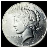 1934-D Silver Peace Dollar NEARLY UNCIRCULATED