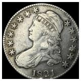 1821 Capped Bust Half Dollar LIGHTLY CIRCULATED