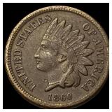 1860 Copper-Nickel Indian Head Cent NEARLY UNCIRCU