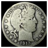 1913 Barber Half Dollar NICELY CIRCULATED