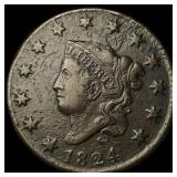 1824 Coronet Head Large Cent LIGHTLY  CIRCULATED