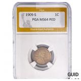 1909-S Wheat Cent PGA MS64 Red