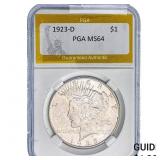 1923-D Silver Peace Dollar PGA MS64