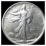 1918-S Silver Walking Liberty Half Dollar  NEARLY