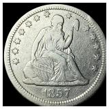 1857 Seated Liberty Quarter LIGHTLY CIRCULATED
