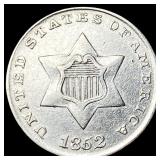1852 Silver Three-Cent Piece CLOSELY  UNCIRCULATE