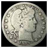 1909-D Silver Barber Quarter NICELY  CIRCULATED