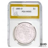 1885-O Morgan Silver Dollar PGA MS65