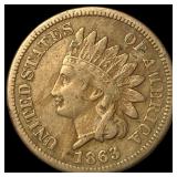 1863 Indian Head Cent ABOUT UNCIRCULATED