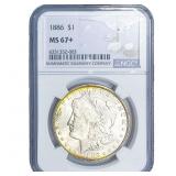 1886 Morgan Silver Dollar NGC MS67+