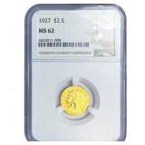 1927 $2.50 Gold Quarter Eagle NGC MS62