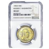 1950-D Booker T Half Dollar NGC MS66+