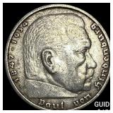 1935-A Germany Silver 5 Reichsmark CHOICE BU