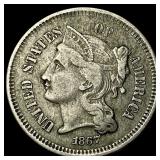1867 Nickel Three-Cent Piece NEARLY UNCIRCULATED