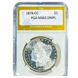 1878-CC Morgan Silver Dollar PGA MS63 DMPL