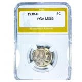 1938-D Buffalo Nickel PGA MS66
