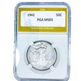1942 Walking Liberty Half Dollar PGA MS65