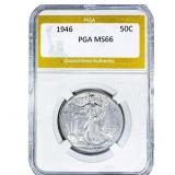1946 Walking Liberty Half Dollar PGA MS66