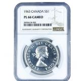 1963 Sliver $1 Canada NGC PL66 Cameo