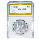 1949-S Franklin Half Dollar PGA MS64