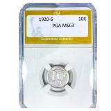 1920-S Mercury Silver Dime PGA MS63