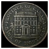 1844 Canada Bank of Montreal Half Penny Token LIGH