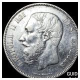 1873 Belgium Silver 5 Francs