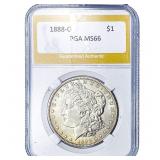 1888-O Morgan Silver Dollar PGA MS66