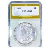 1881 Morgan Silver Dollar PGA MS63