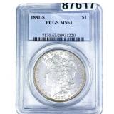 1881-S Morgan Silver Dollar PCGS MS63