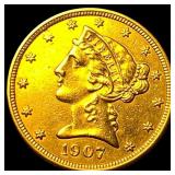 1907-D Gold $5 Half Eagle UNCIRCULATED
