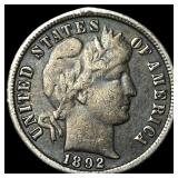 1892 Silver Barber Dime (Engraved Reverse) HIGH GR