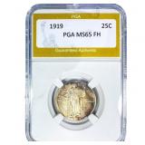 1919 Standing Liberty Quarter PGA MS65 FH