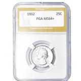 1932 Washington Silver Quarter PGA MS64+