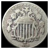 1872 Shield Nickel LIGHTLY CIRCULATED