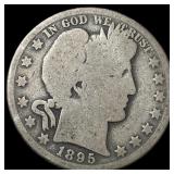 1895-O Silver Barber Half Dollar LIGHTLY CIRCULATE