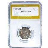 1919-S Buffalo Nickel PGA MS65