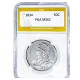 1834 Capped Bust Half Dollar PGA MS62