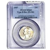 1957 Washington Silver Quarter PCGS MS65 Ty B FS-9