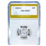 1943-S Mercury Silver Dime PGA MS67