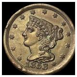 1853 Braided Hair Half Cent UNCIRCULATED