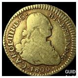 1800 Colonial Spain Gold 1 Escudo
