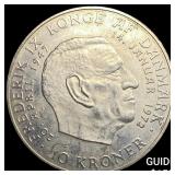 1972 Denmark Silver 10 Kroner