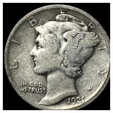 1921-D Silver Mercury Dime LIGHTLY CIRCULATED