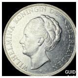 1939 Netherlands Silver 2.5 Gulden